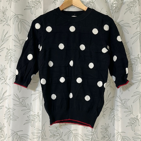 Style Me Petites Sweaters - Style Me Petites-Charming Polka Dot Sweater NWOT